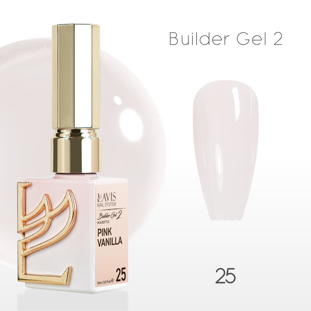 LAVIS Builder Gel 2 - 25 Pink Vanilla - Gel Polish 15ml