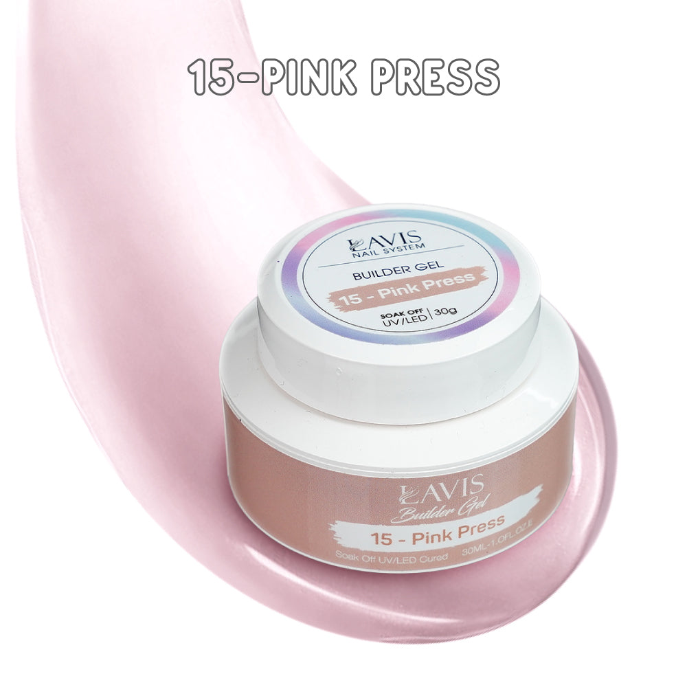 LAVIS 15 Pink Press - Builder Gel In The Jar 30ml