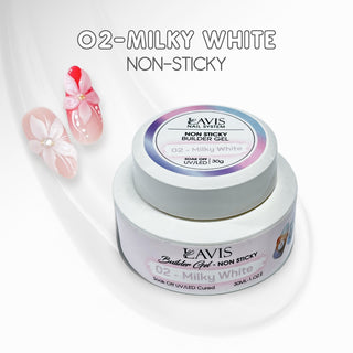 LAVIS Builder Gel Jar Non Sticky - 02 Milky White 30g