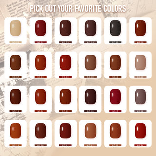 LAVIS C06 - Set 24 Colors - Gel Polish 0.5 oz - Maple & Mocha Collection