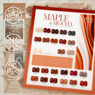 LAVIS C06 - Set 24 Colors - Gel Polish 0.5 oz - Maple & Mocha Collection