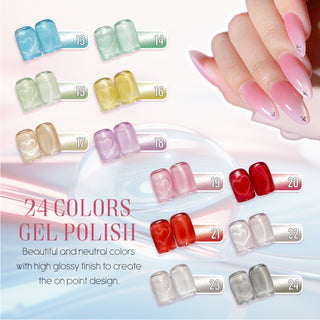 LAVIS Cat Eyes C09 - Set 24 Colors - Gel Polish 0.5 oz - Morning Dewdrop Collection