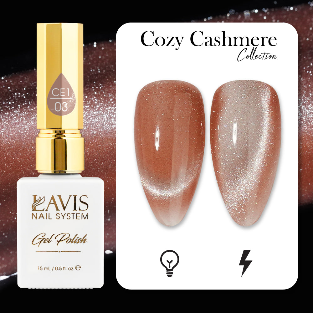 LAVIS Cat Eyes CE1 - 03 - Gel Polish 0.5 oz - Cozy Cashmere Collection