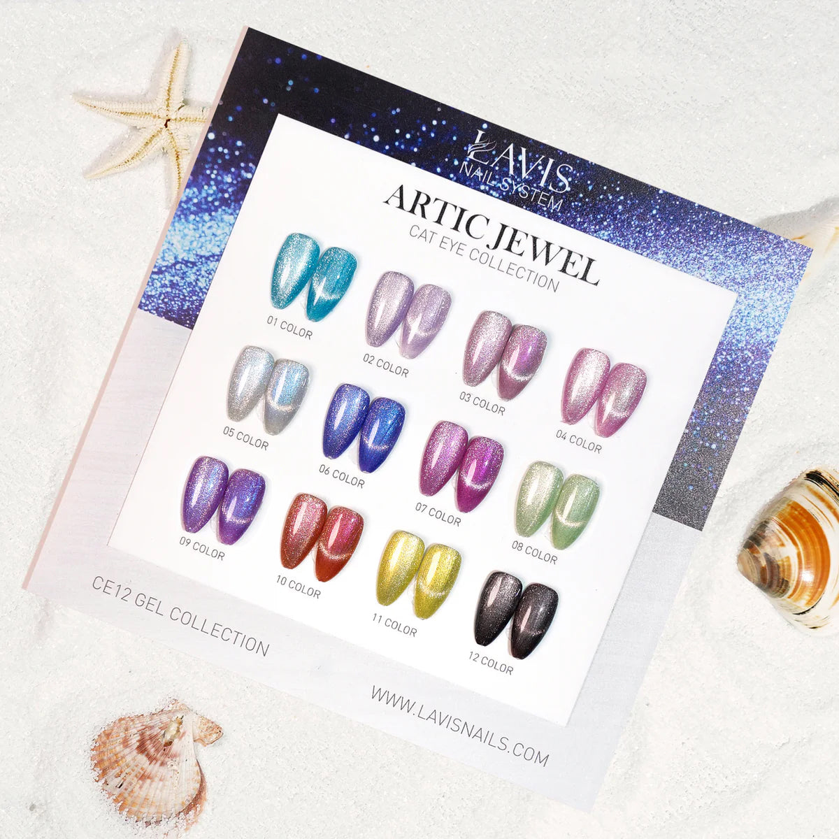 LAVIS Cat Eyes CE12 - Gel Polish 0.5 oz - Artic Jewel Collection