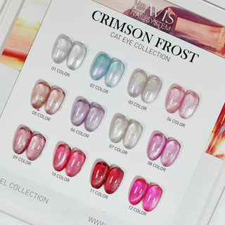 Lavis Cat Eyes CE12 (Ver2) - Set 12 Colors - Gel Polish 0.5 oz - Crimson Frost Collection