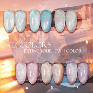 LAVIS Cat Eyes CE12 - Gel Polish 0.5 oz - Crimson Frost Collection