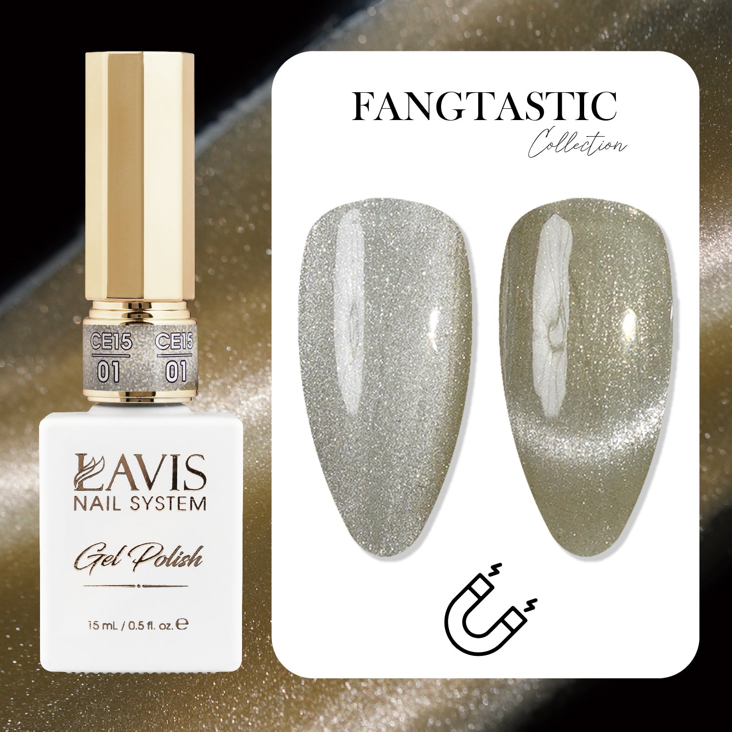 LAVIS Cat Eyes CE15 - 01 - Gel Polish 0.5 oz - Fangtastic Collection