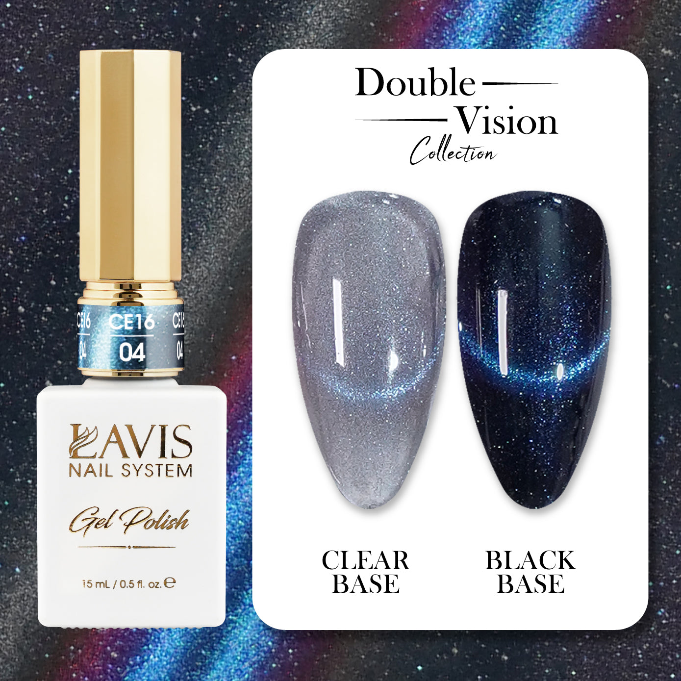 LAVIS Cat Eyes CE16 - 04 - Gel Polish 0.5 oz - Double Vision Collection