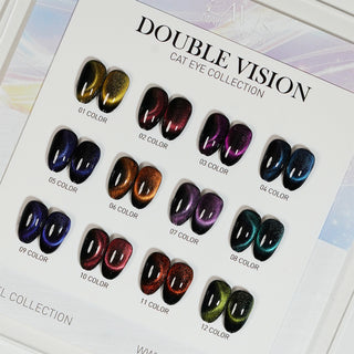 LAVIS Cat Eyes CE16 - Set 12 Colors - Gel Polish 0.5 oz - Double Vision Collection