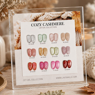 LAVIS 9D Cat Eyes CE1 - Set 12 Colors - Gel Polish 0.5 oz - Cozy Cashmere Collection