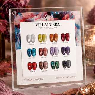 Lavis 9d Cat Eyes Ce7 - Set 12 Colors - Gel Polish 0.5 OZ - Villain Era Collection