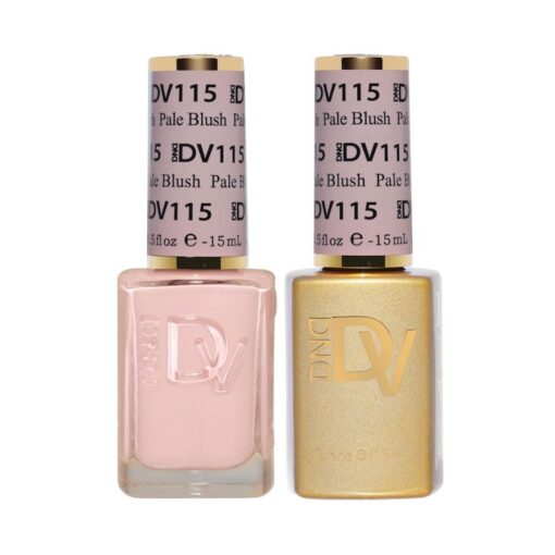 DND DV 115  Pale Blush - DND Diva Gel Polish & Matching Nail Lacquer Duo Set