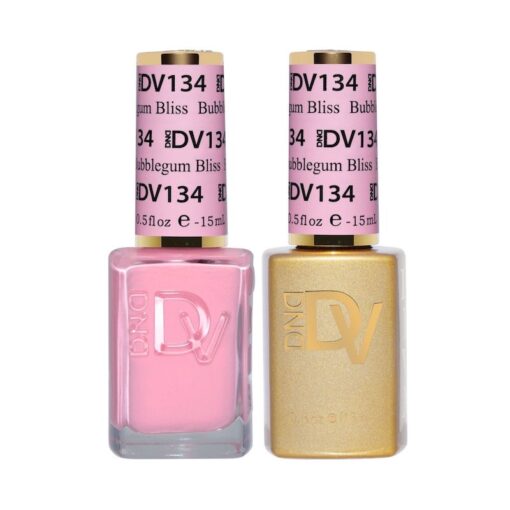 DND DV 134 Bubblegum Bliss - DND Diva Gel Polish & Matching Nail Lacquer Duo Set