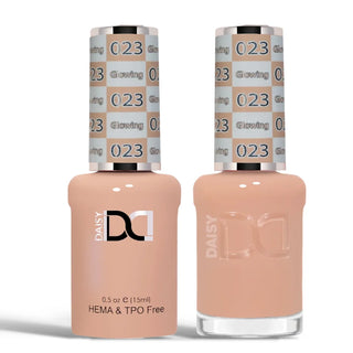 DND HEMA & TPO Free Gel Nail Polish Duo - 023 - Glowing - Beige Colors - 0.5 oz