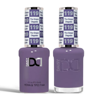 DND HEMA & TPO Free Gel Nail Polish Duo - 119 - The Grape Disguise - Purple Colors - 0.5 oz