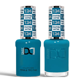 DND HEMA & TPO Free Gel Nail Polish Duo - 124 - I Don't Kiss And Teal - Blue Colors - 0.5 oz