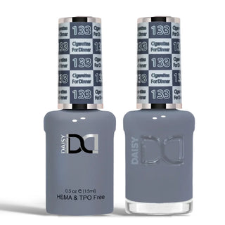 DND HEMA & TPO Free Gel Nail Polish Duo - 133 - Cigarettes For Dinner - Gray Colors - 0.5 oz