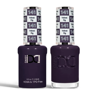 DND HEMA & TPO Free Gel Nail Polish Duo - 141 - Velvet Fig - Black Colors - 0.5 oz