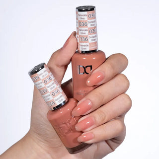 DND HEMA & TPO Free Gel Nail Polish Duo - 036 - Terracotta Linen - Brown Colors - 0.5 oz