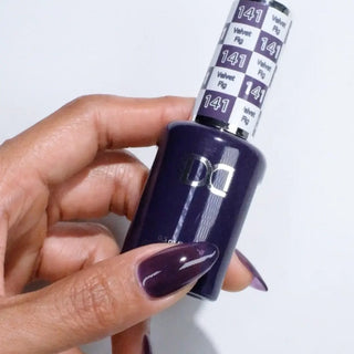 DND HEMA & TPO Free Gel Nail Polish Duo - 141 - Velvet Fig - Black Colors - 0.5 oz