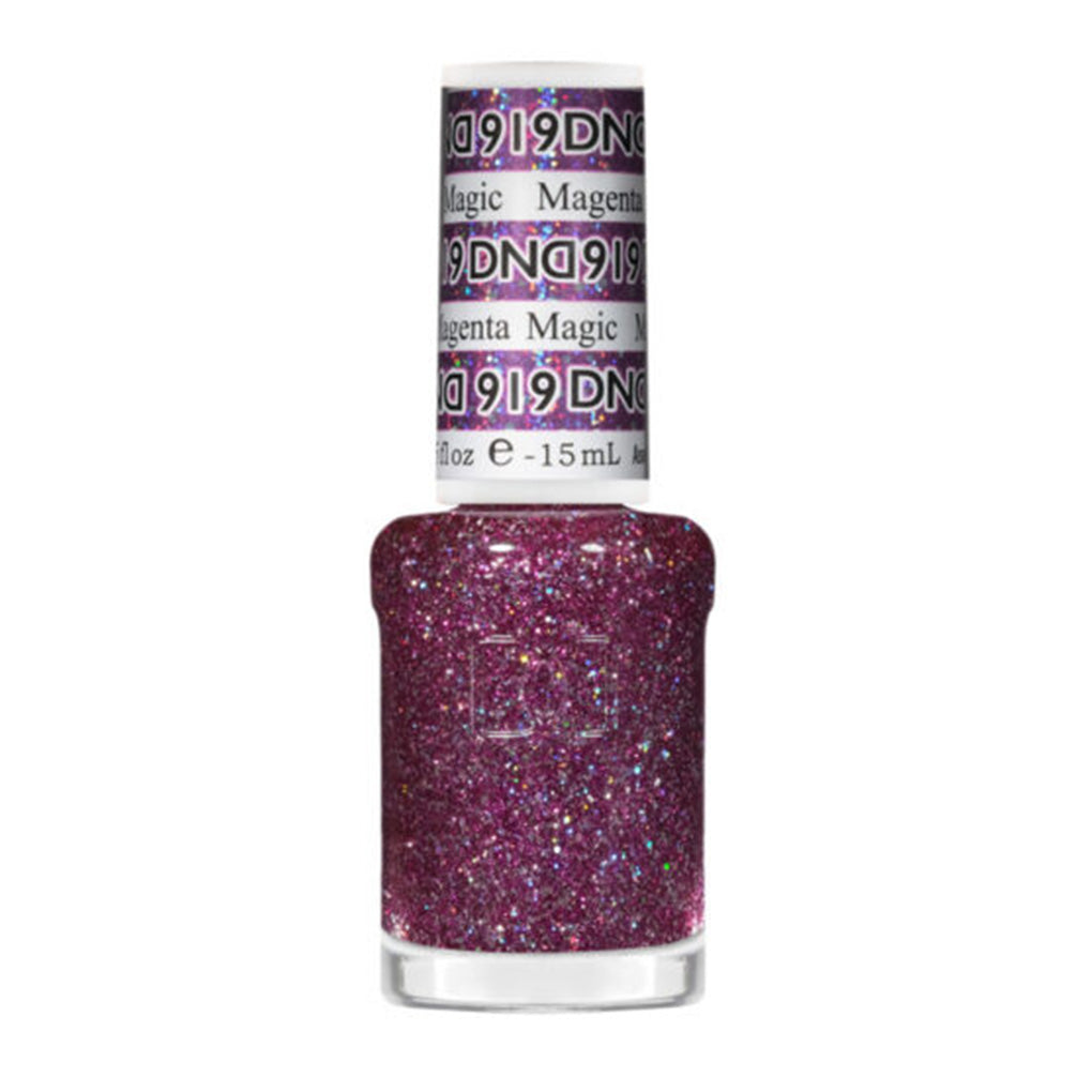 DND Gel Nail Polish Duo - 919 Magenta Magic - DND Super Glitter Collection