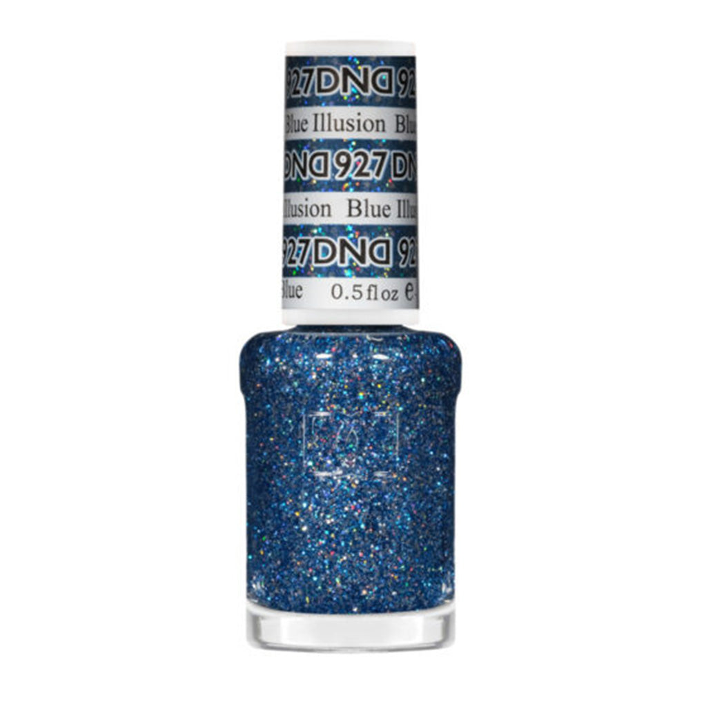 DND Gel Nail Polish Duo - 927 Blue Illusion - DND Super Glitter Collection