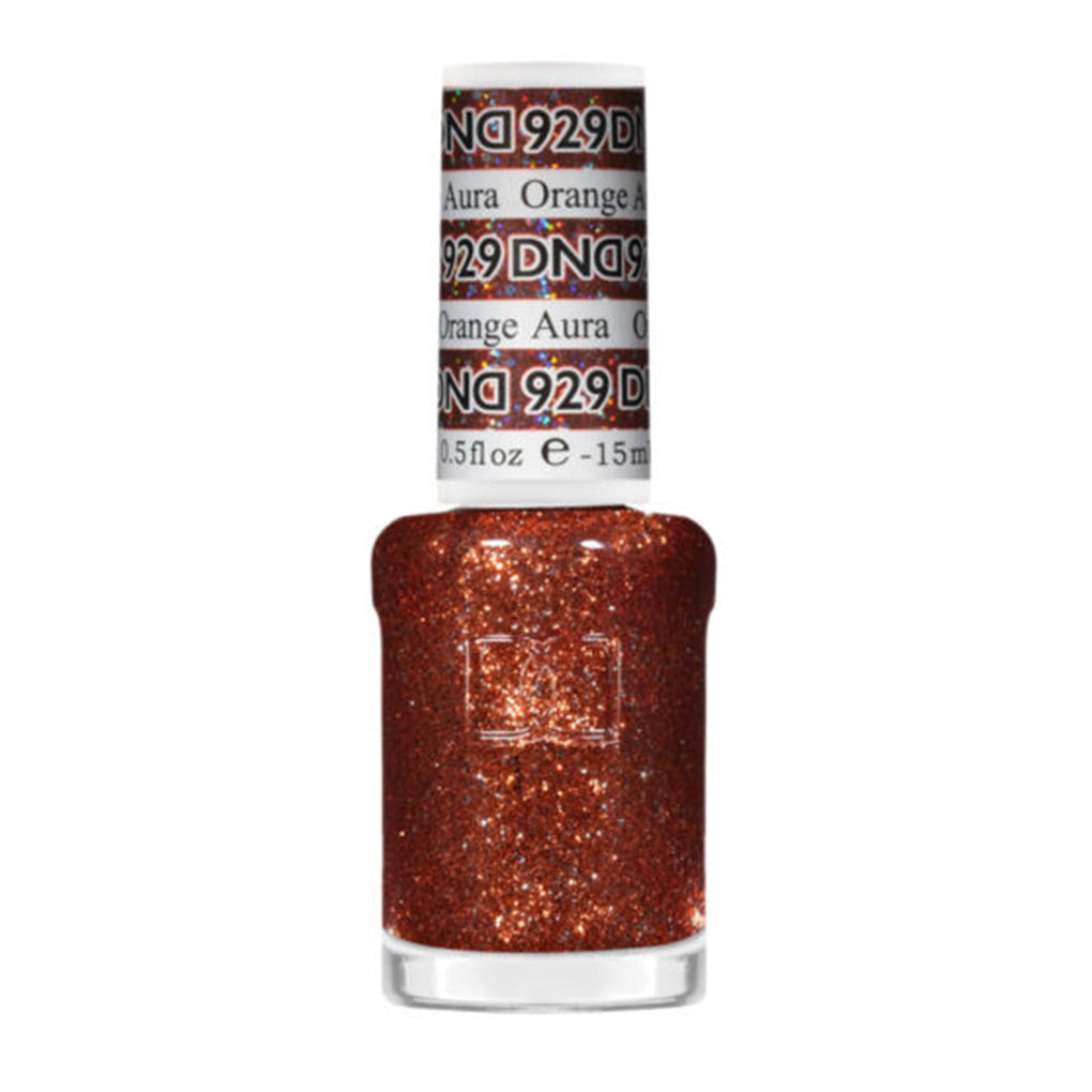 DND Gel Nail Polish Duo - 929 Orange Aura - DND Super Glitter Collection