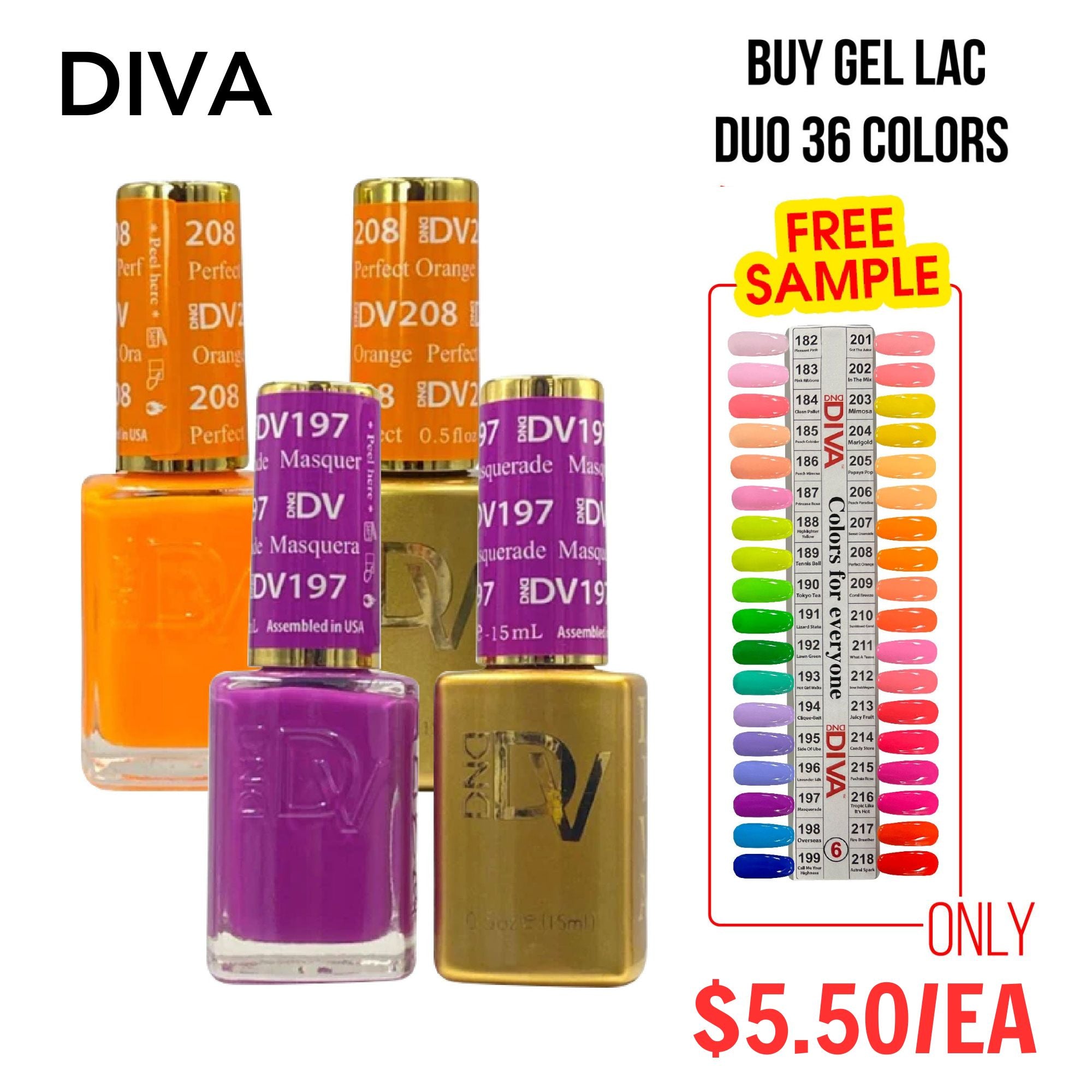 DND DV Part 6 - Set 35 Colors DND Diva Gel Polish & Matching Nail Lacquer Duo Set