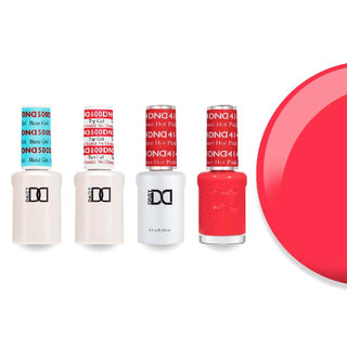 DND 414 Summer Hot Pink - #500 Base, #600 Top, Gel & Lacquer Combo