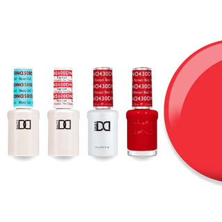 DND 430 Ferrari Red - #500 Base, #600 Top, Gel & Lacquer Combo