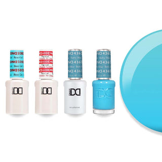 DND 436 Baby Blue - #500 Base, #600 Top, Gel & Lacquer Combo