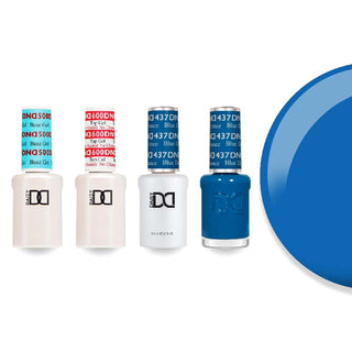 DND 437 Blue De France - #500 Base, #600 Top, Gel & Lacquer Combo