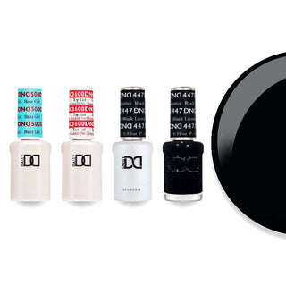 DND 447 Black Licorice - #500 Base, #600 Top, Gel & Lacquer Combo