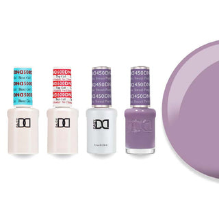 DND Gel & Lacquer Combo - Base Top Gel & 450 Sweet Purple