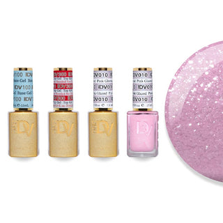 DND DV 010 Pink Glazed - #100 Base, #300 Top, Gel & Lacquer Combo