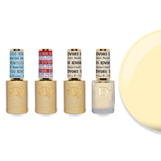 DND DV 085 Banana Cream - #100 Base, #300 Top, Gel & Lacquer Combo