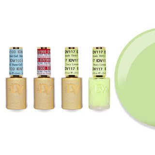 DND DV 117 Dewy Limeade - #100 Base, #300 Top, Gel & Lacquer Combo