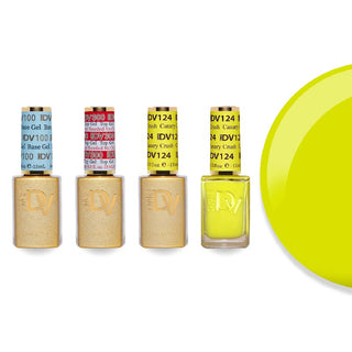 DND DV 124 Canary Crush - #100 Base, #300 Top, Gel & Lacquer Combo