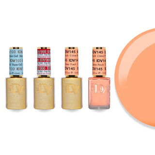 DND DV 145 Créme Peach - #100 Base, #300 Top, Gel & Lacquer Combo