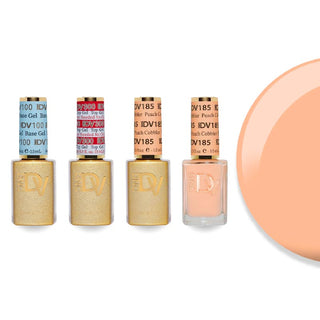 DND DV 185 Peach Cobbler - #100 Base, #300 Top, Gel & Lacquer Combo
