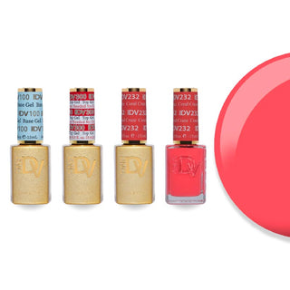 DND DV 232 Coral Craze - DND Diva Gel Polish & Matching Nail Lacquer Duo Set