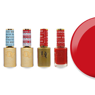 DND DV 249 Red-Y Or Not - #100 Base, #300 Top, Gel & Lacquer Combo