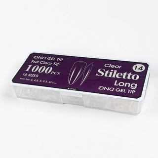 DND Full Clear Gel Tip #14 - Stiletto Long