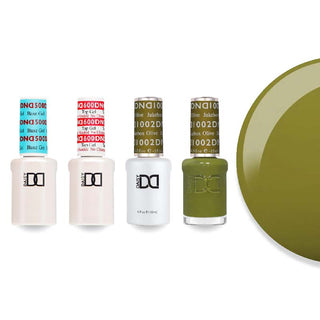 DND Gel & Lacquer Combo - Base Top Gel & 1002 Jukebox Olive