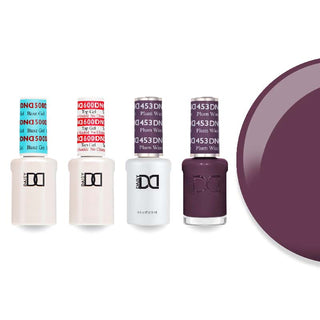 DND 453 Plum Wine - #500 Base, #600 Top, Gel & Lacquer Combo