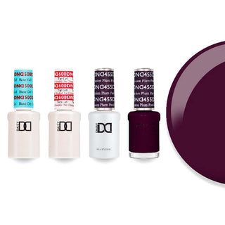 DND Gel & Lacquer Combo - Base Top Gel & 455 Plum Passion