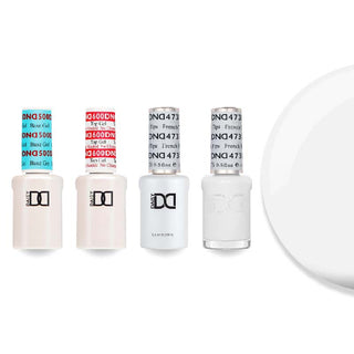 DND 473 French Tips - #500 Base, #600 Top, Gel & Lacquer Combo