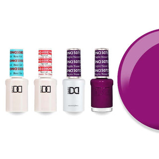 DND 507 Neon Purple - #500 Base, #600 Top, Gel & Lacquer Combo