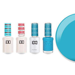 DND Gel & Lacquer Combo - Base Top Gel & 570 Blue Hill