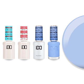 DND 574 Blue Bell - #500 Base, #600 Top, Gel & Lacquer Combo